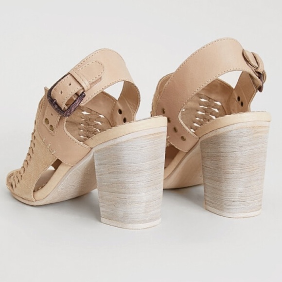 Nude Leather Distressed Braided Slingback Mule - Picture 2 of 5